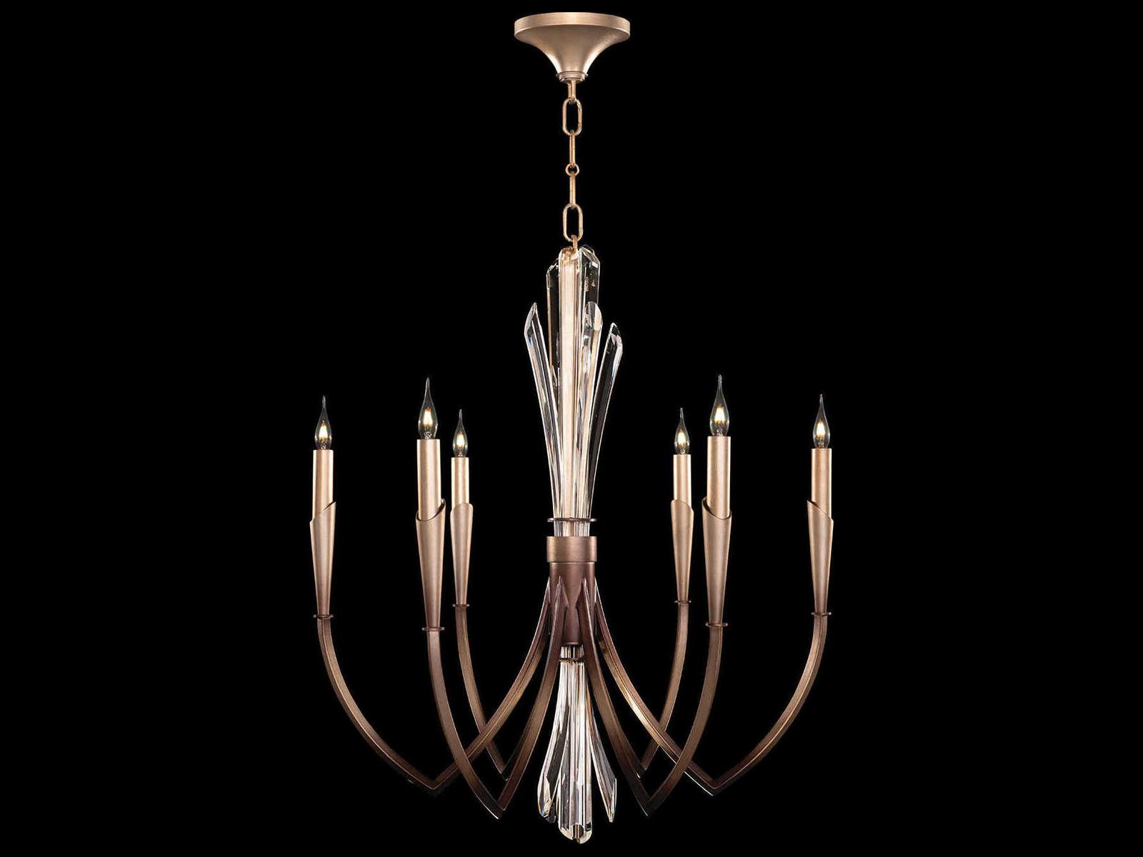 Fine Art Handcrafted Lighting Trevi 6-Light Bronze Candelabra Chandelier