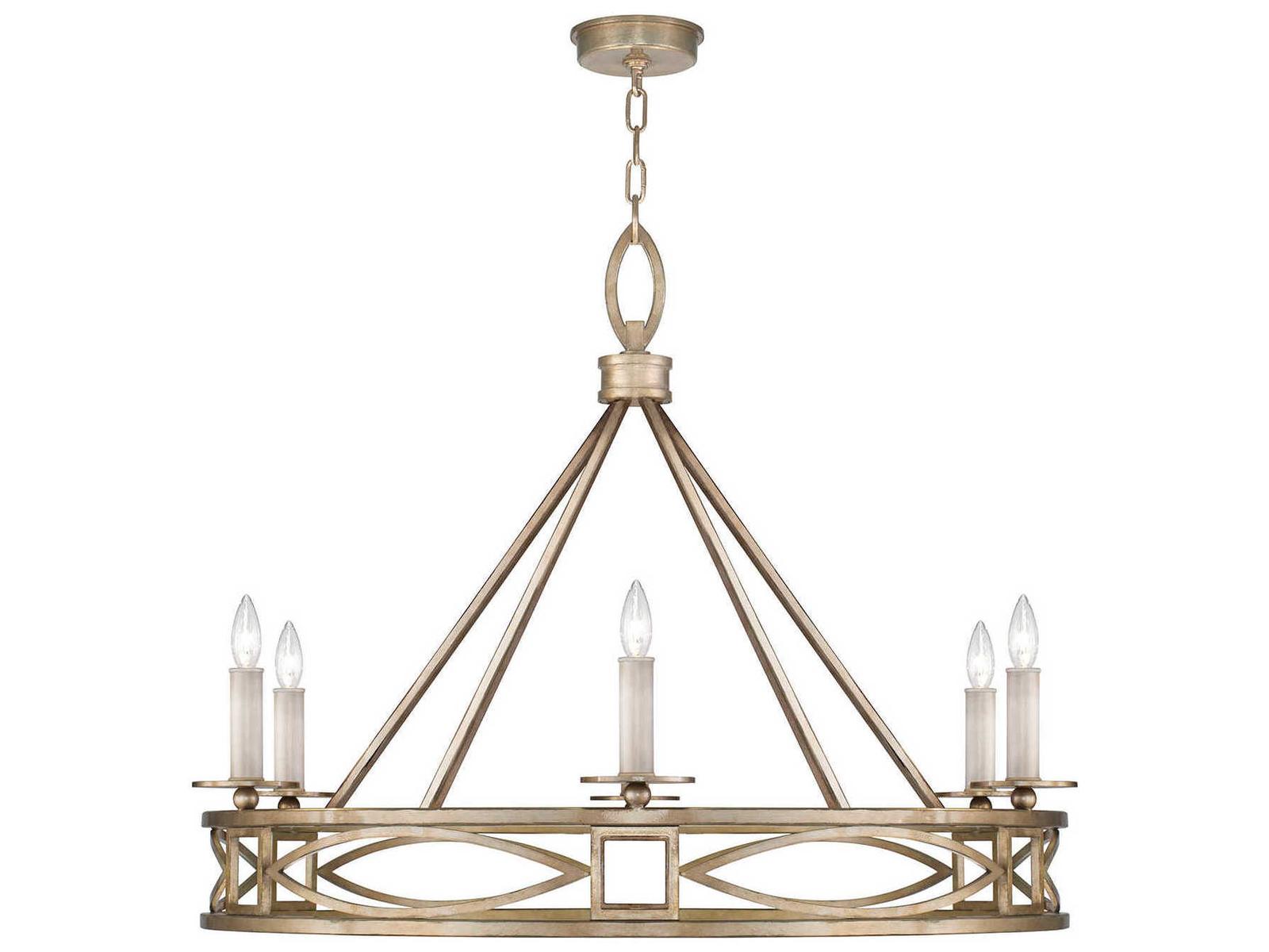 Fine Art Handcrafted Lighting Cienfuegos 6-Light Candelabra Chandelier in Gold Leaf