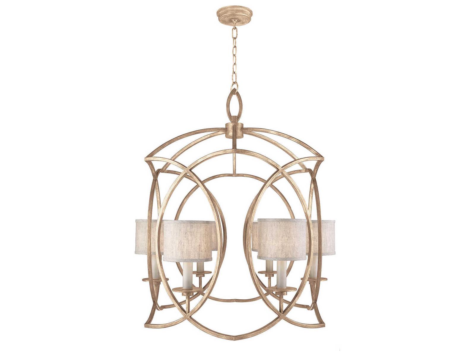 Fine Art Handcrafted Lighting Cienfuegos 6-Light Gold Leaf Candelabra Drum Chandelier
