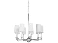 Frederick Cooper 9-Light Jermyn Street Polished Nickel Chandelier with Off White Silkette Shade