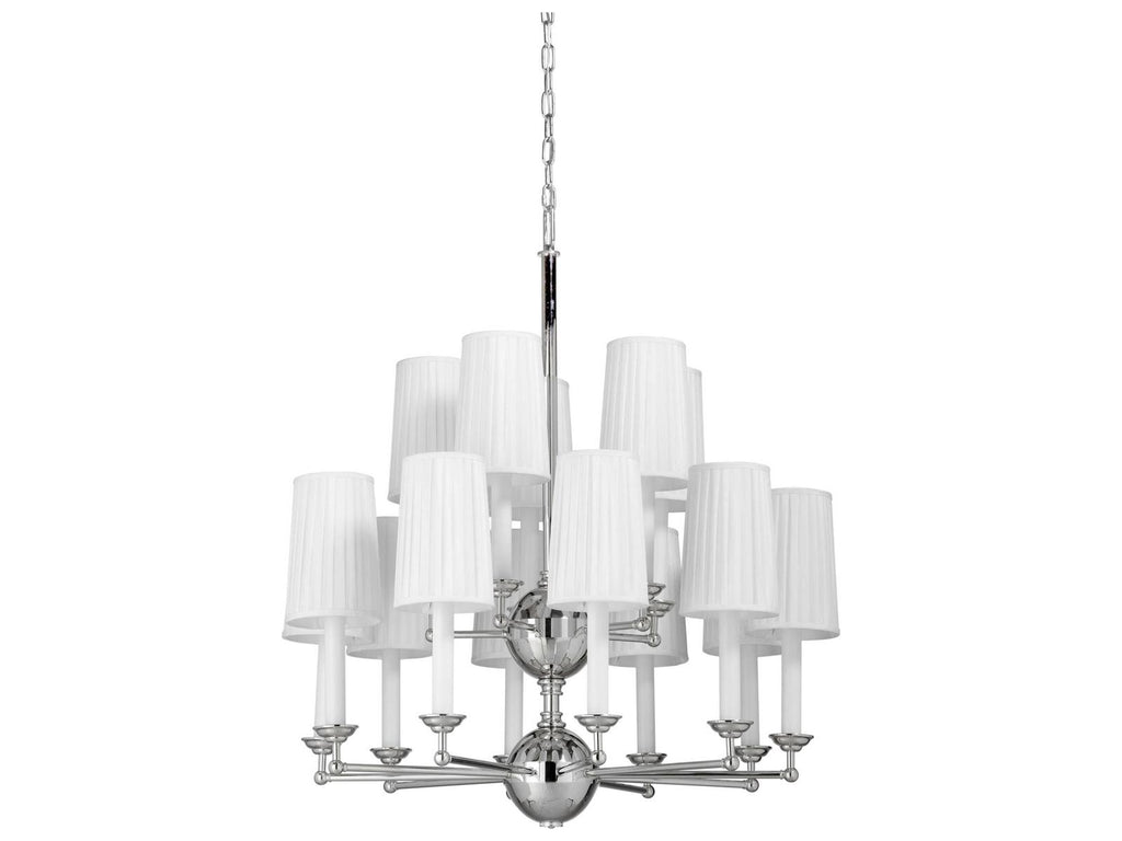 Frederick Cooper 15-Light Jermyn Street Empire Tiered Chandelier in Polished Nickel