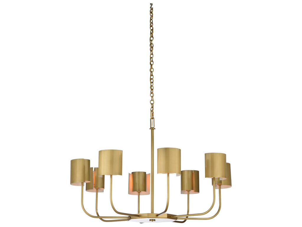 Frederick Cooper 8-Light Castle Yard Geometric Linear Chandelier in Antique Brass