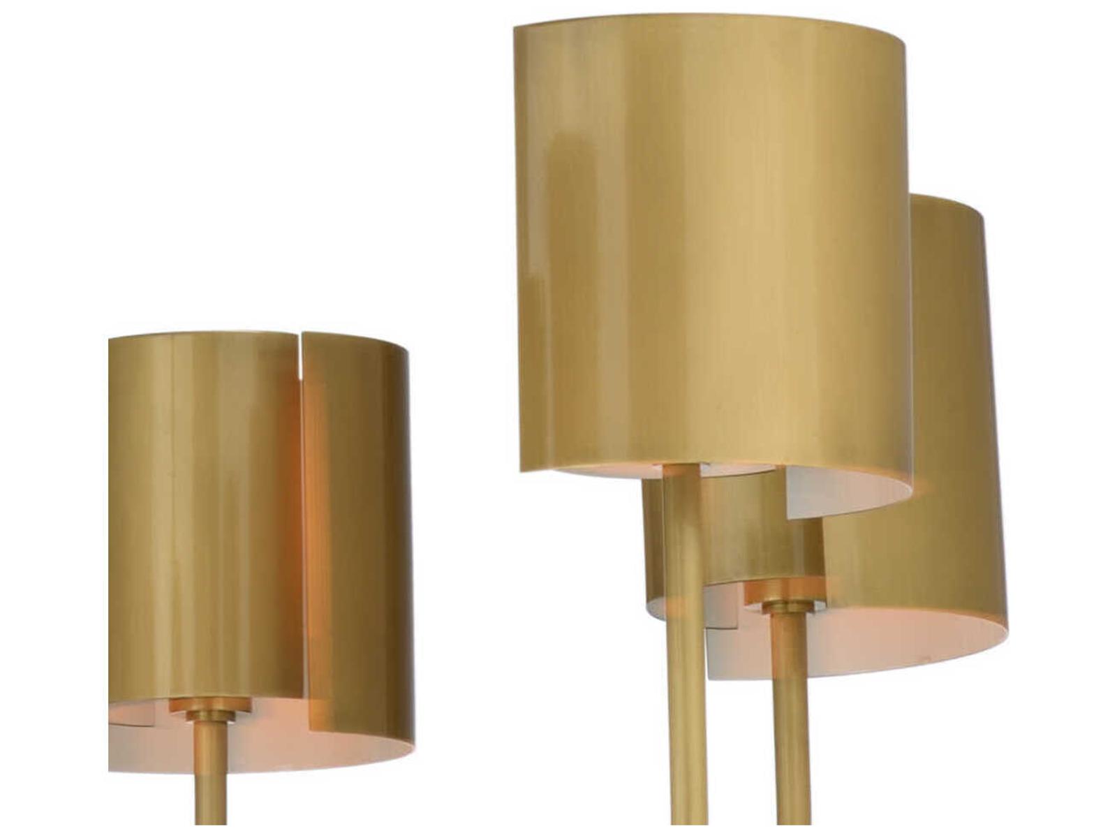 Frederick Cooper 8-Light Castle Yard Geometric Linear Chandelier in Antique Brass