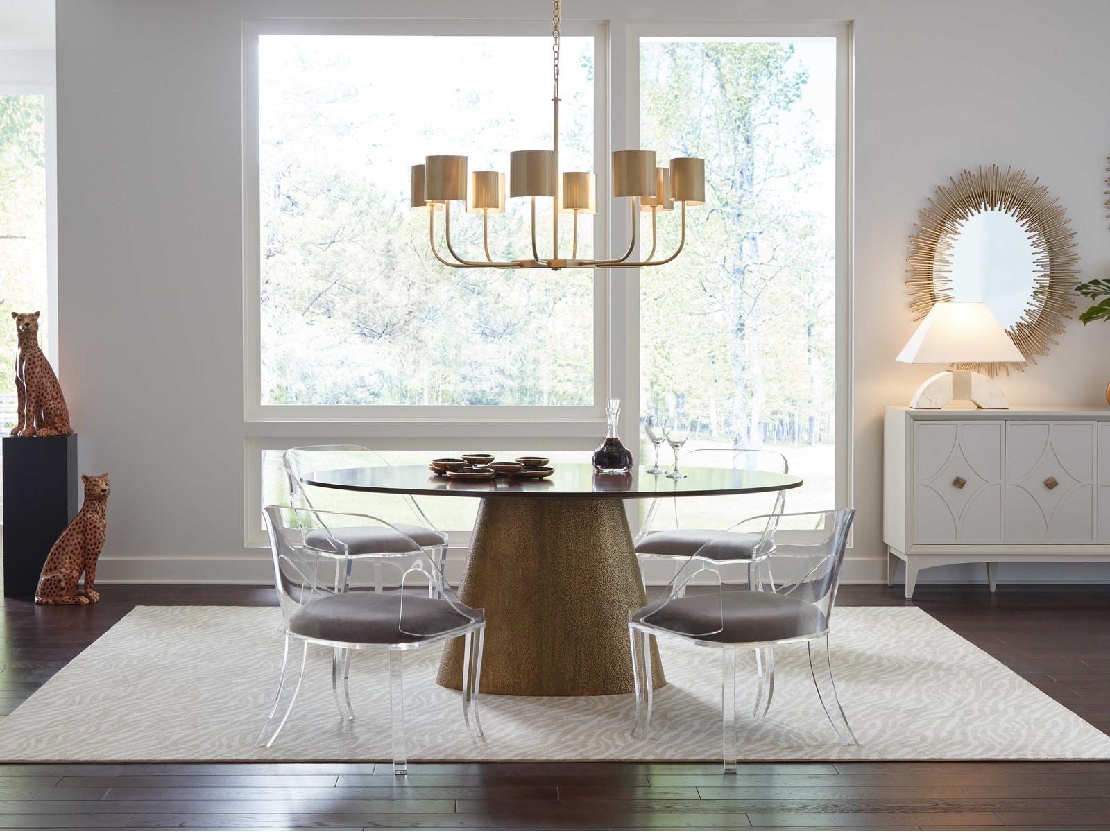 Frederick Cooper 8-Light Castle Yard Geometric Linear Chandelier in Antique Brass
