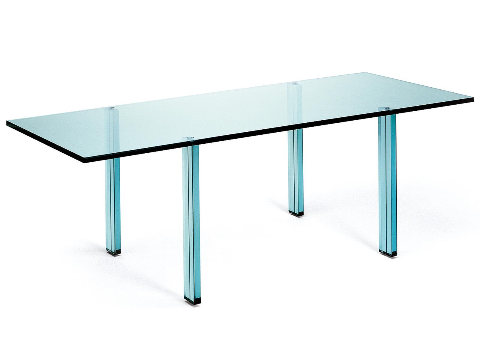Teso Rectangular Glass Transparent Dining Table