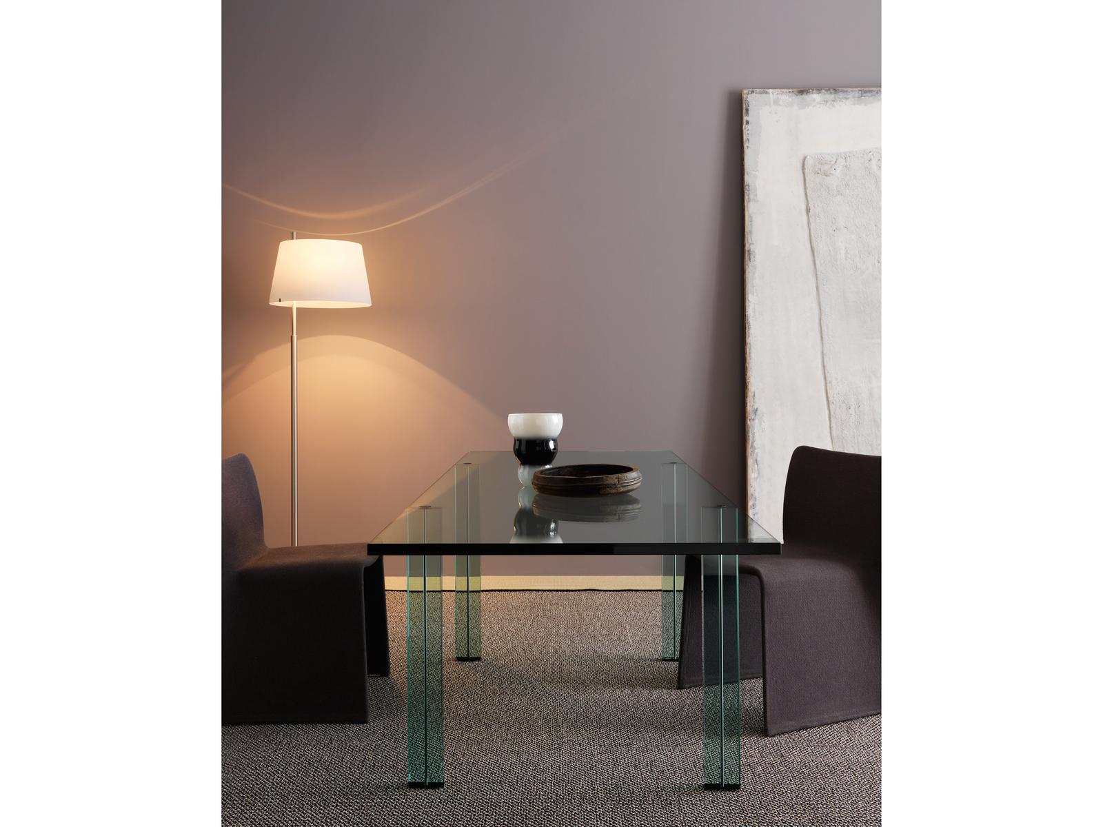Teso Rectangular Glass Transparent Dining Table
