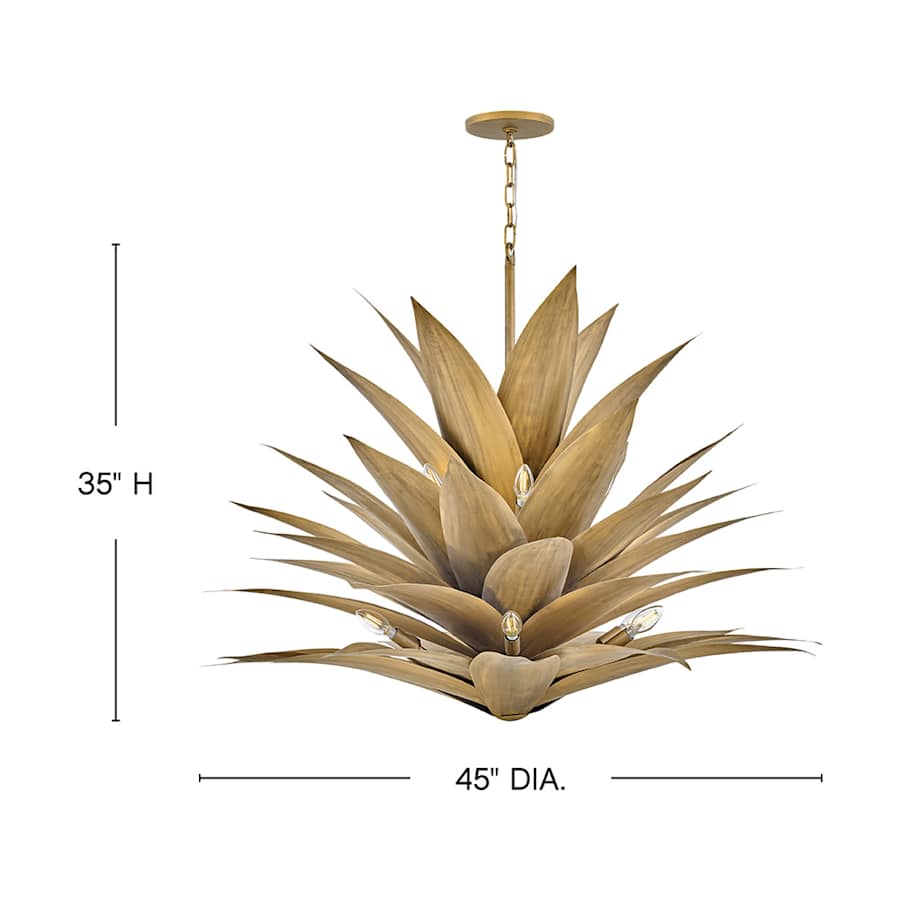 Fredrick Ramond Agave 12 Light 45" Wide Abstract Chandelier with Hand Sculpted Steel Leaves