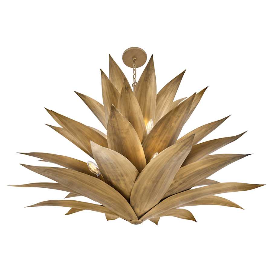 Fredrick Ramond Agave 12 Light 45" Wide Abstract Chandelier with Hand Sculpted Steel Leaves