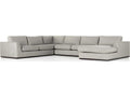 Centrale 4-Piece Modular Poly Linen Blend Sectional Sofa in Aldred Silver