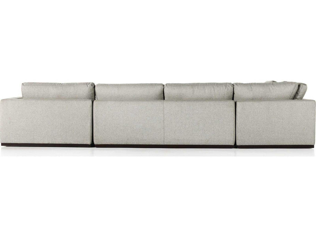 Centrale 4-Piece Modular Poly Linen Blend Sectional Sofa in Aldred Silver