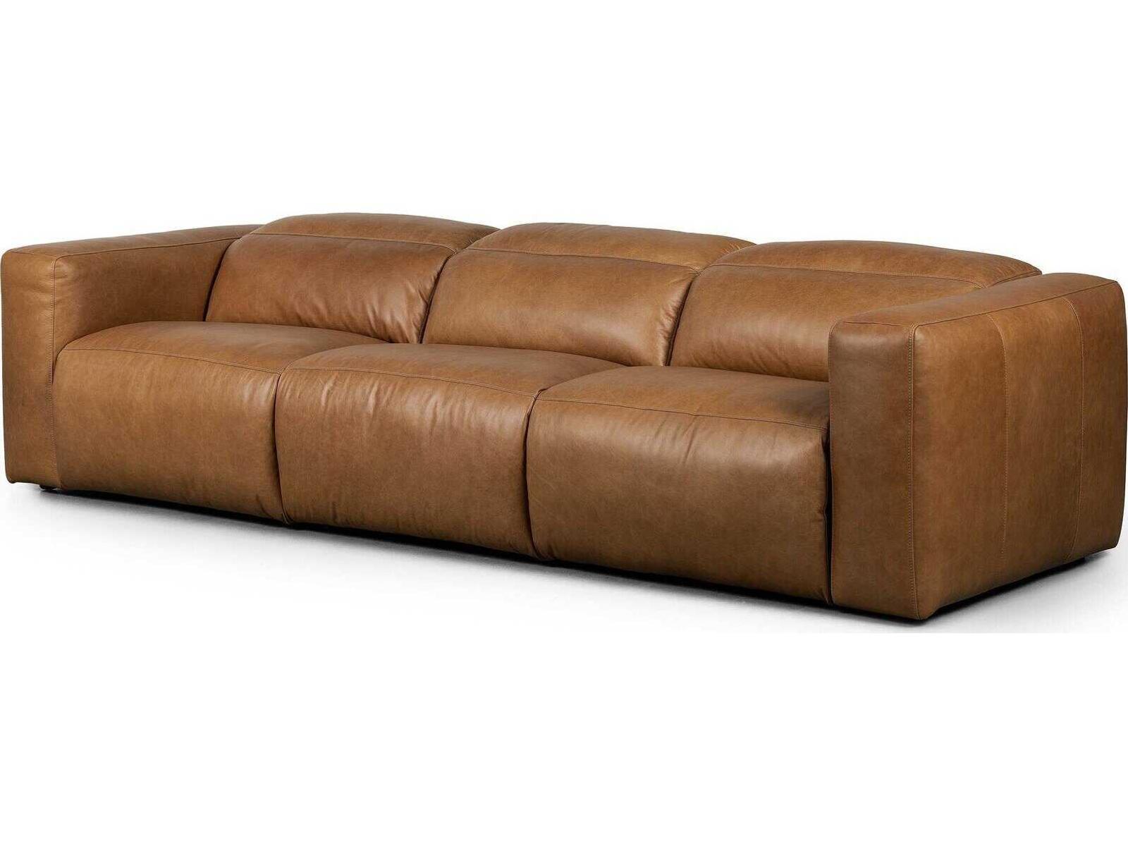 Globetrotter Radley Power Recliner 3 - Piece Wide Brown Leather Sofa