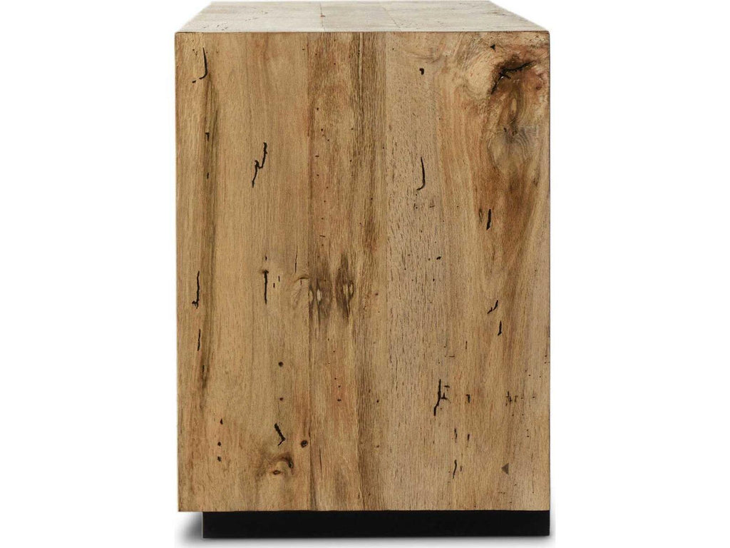 Wesson Abaso 94-Inch Hardwood Media Console in Black Rustic Wormwood Oak