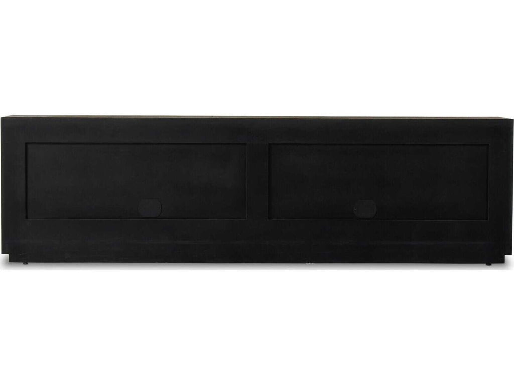 Wesson Abaso 94 Inch Media Console in Black Ebony Rustic Wormwood Oak