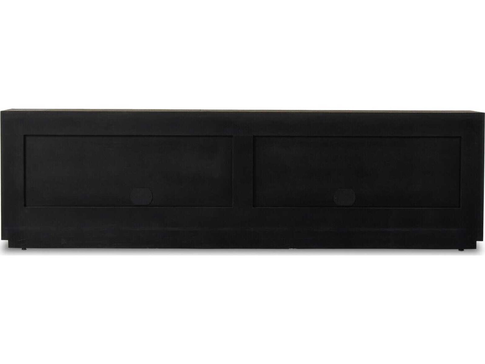 Wesson Abaso 94 Inch Media Console in Black Ebony Rustic Wormwood Oak