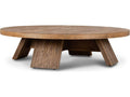 Irondale Sparrow Round Coffee Table Washed Old Oak Resawn