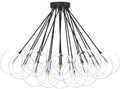 Four Hands Schwung Cloud 19-Light Chandelier in Black Gunmetal with Clear Glass