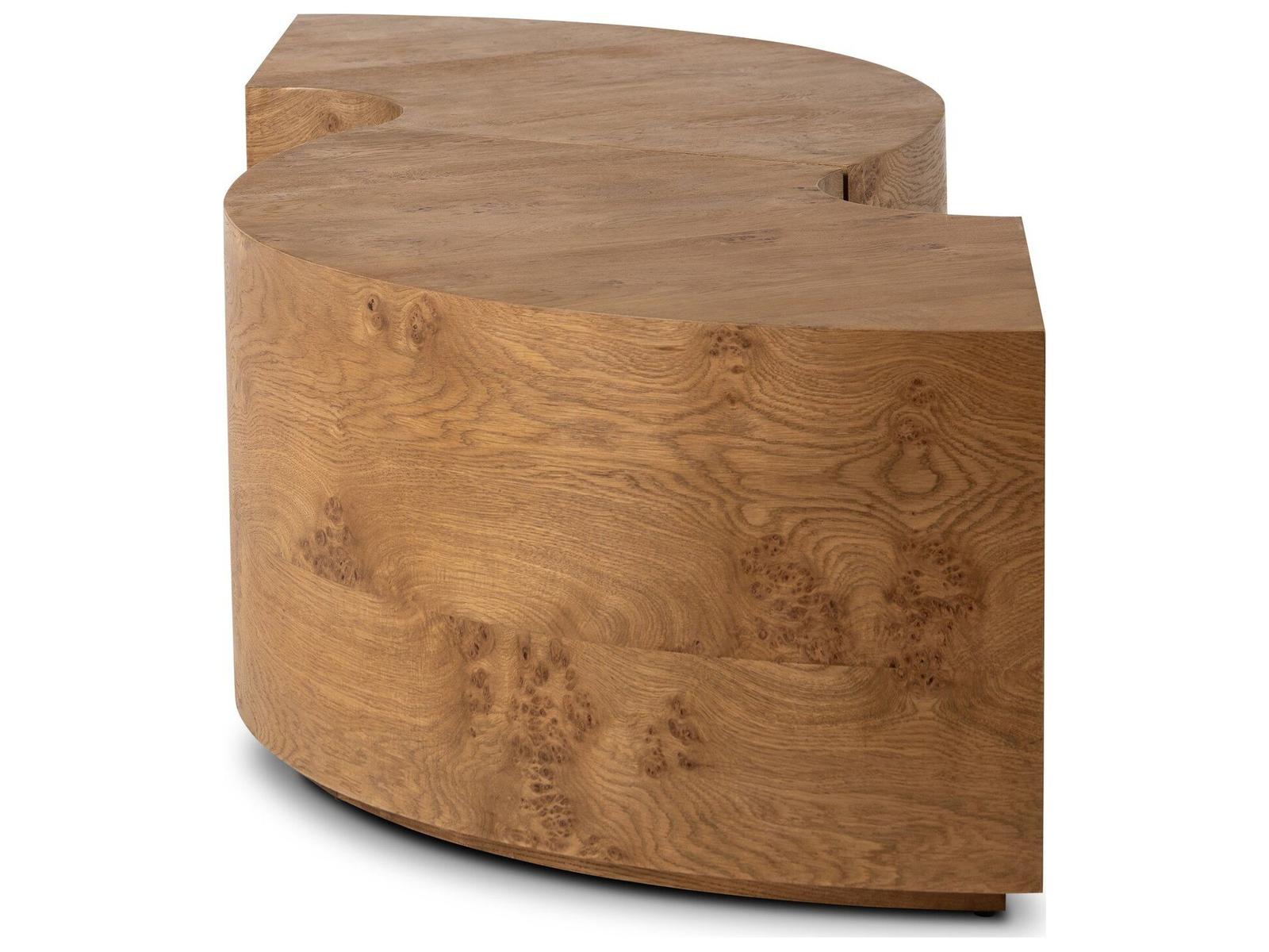 Collins Round Wood Coffee Table in Barley Medium Burl Oak