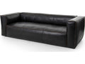 Nolita Reverse Stitch 99 Inch Top-Grain Leather Sofa in Rider Black