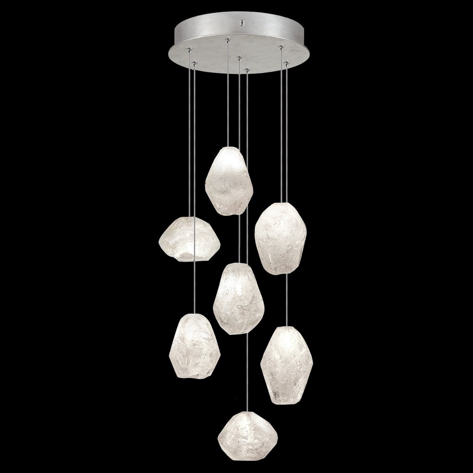 Fine Art Natural Inspirations 14" Clear Quartz Round Pendant