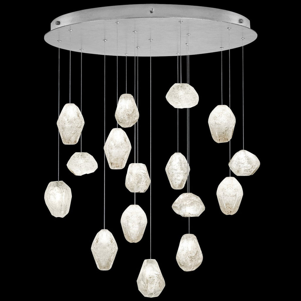 Fine Art Natural Inspirations 32" Clear Quartz Round Pendant