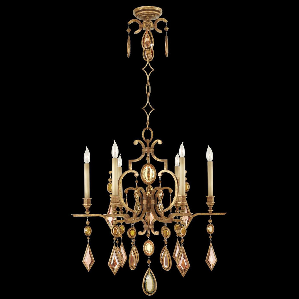 Fine Art Lamps Encased Gems 29 Inch 6 Light Chandelier Cp98528