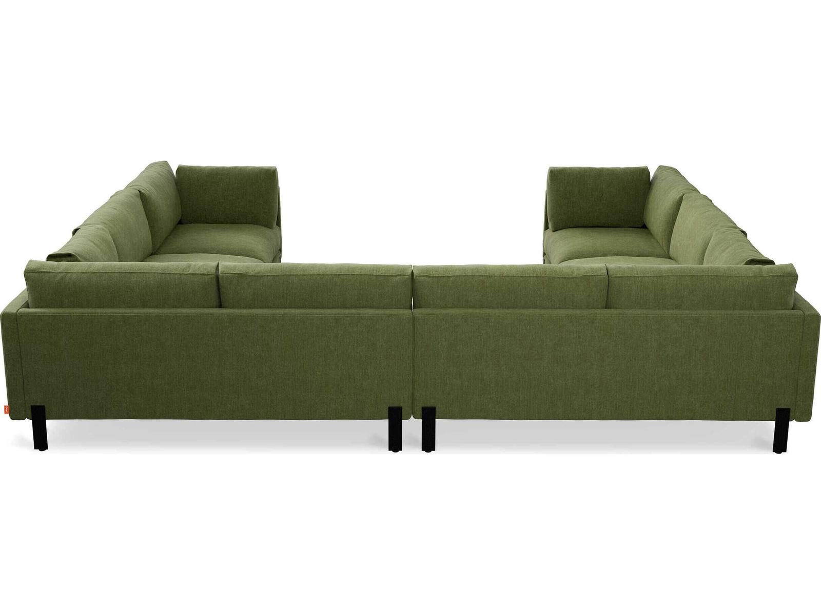 Silverlake 4-Piece U-Shaped Bastille Clover Green Fabric Sectional Sofa