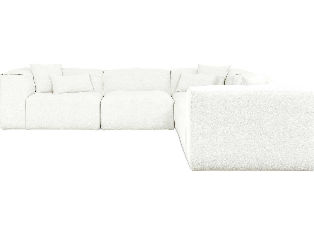 Nest 5-Piece Modular Sectional Sofa in Morris Bone Bouclé Fabric