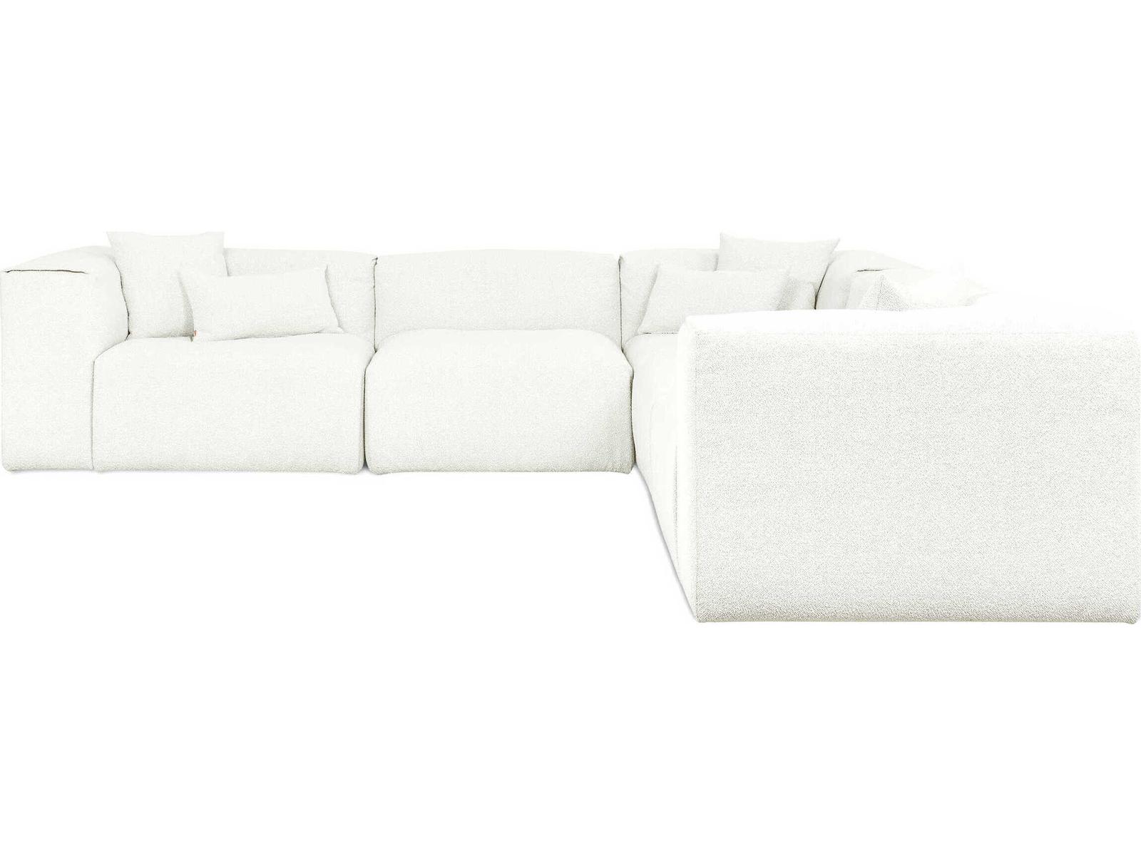 Nest 5-Piece Modular Sectional Sofa in Morris Bone Bouclé Fabric