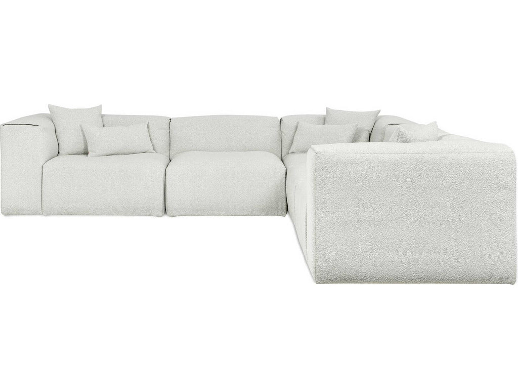 Nest 5-Piece Modular Boucle Fabric Sectional Sofa in Morris Fog