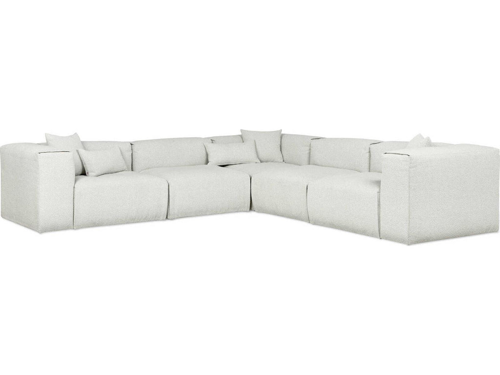 Nest 5-Piece Modular Boucle Fabric Sectional Sofa in Morris Fog