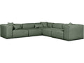 Nest 5-Piece Modular Boucle Sectional Sofa in Morris Pine Green