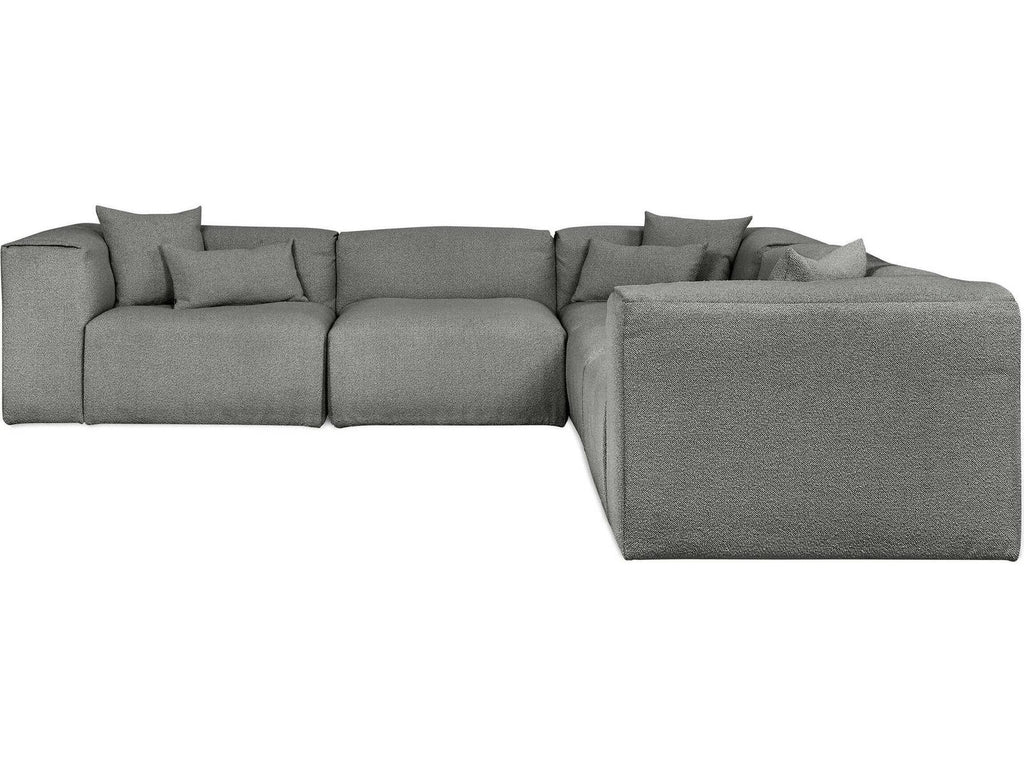 Nest 5-Piece Modular Upholstered Corner Sectional Sofa in Gray