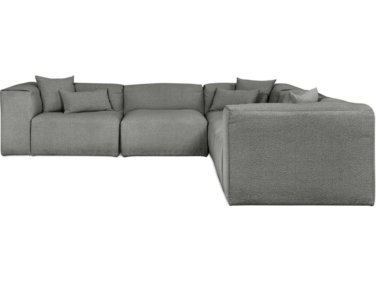 Nest 5-Piece Modular Upholstered Corner Sectional Sofa in Gray