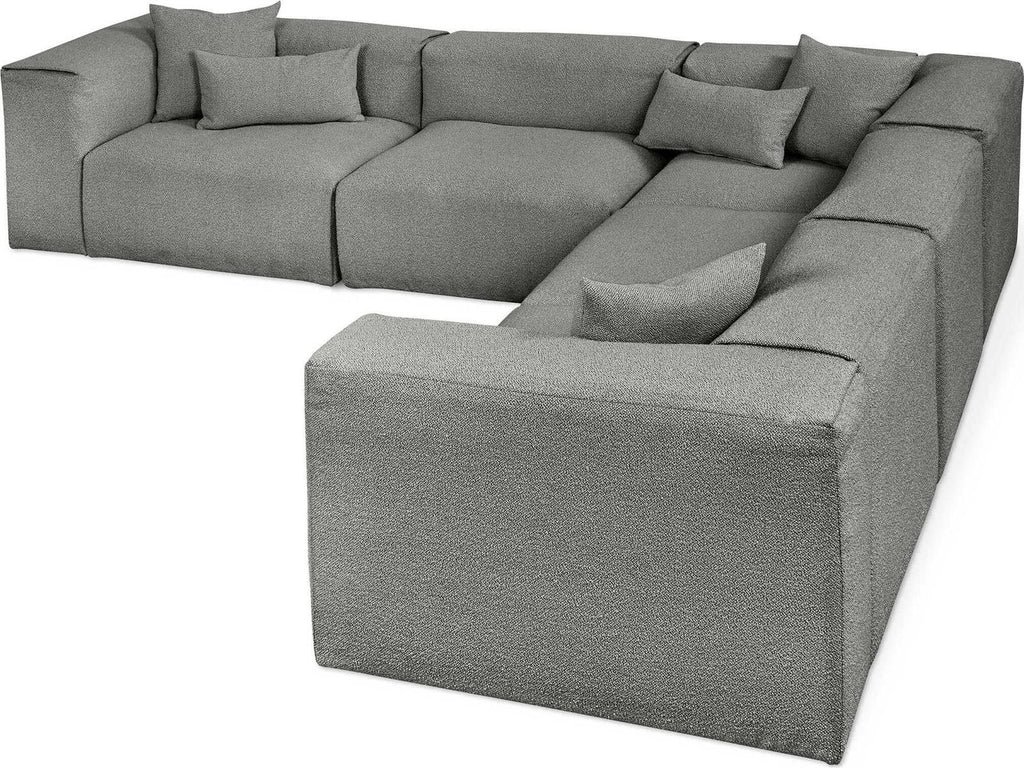 Nest 5-Piece Modular Upholstered Corner Sectional Sofa in Gray