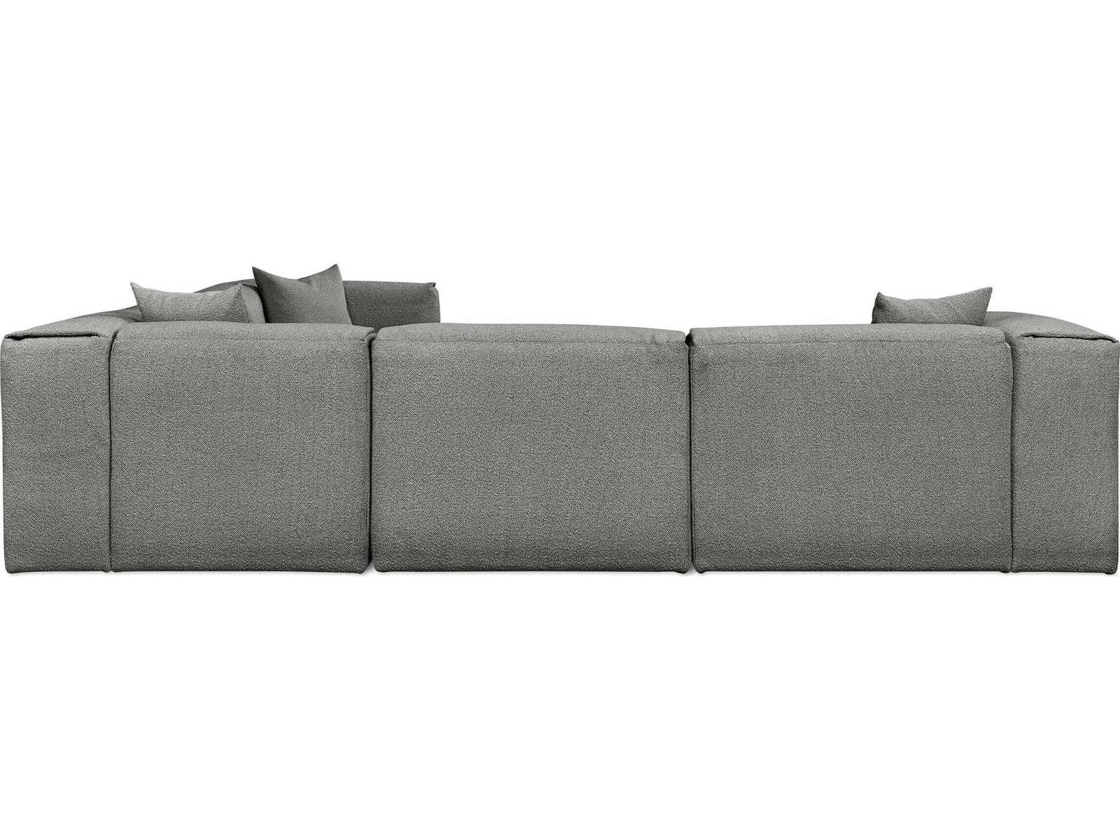 Nest 5-Piece Modular Upholstered Corner Sectional Sofa in Gray