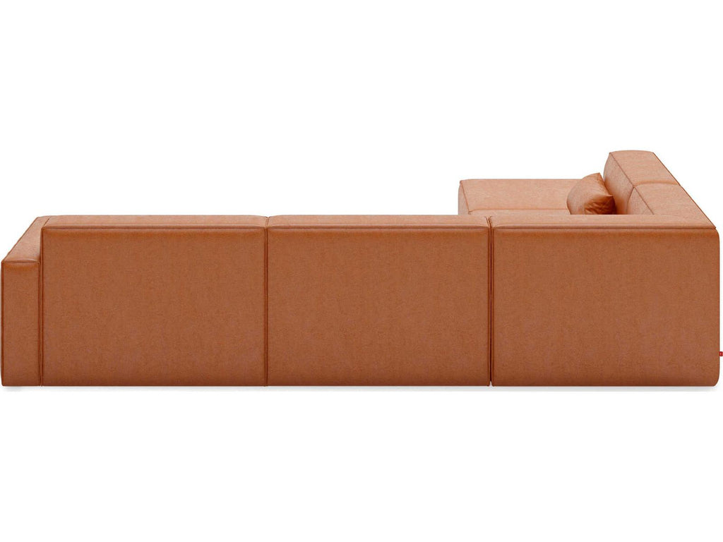 Mix Modular 5-Piece Vegan AppleSkin Leather Sectional Sofa in Cognac