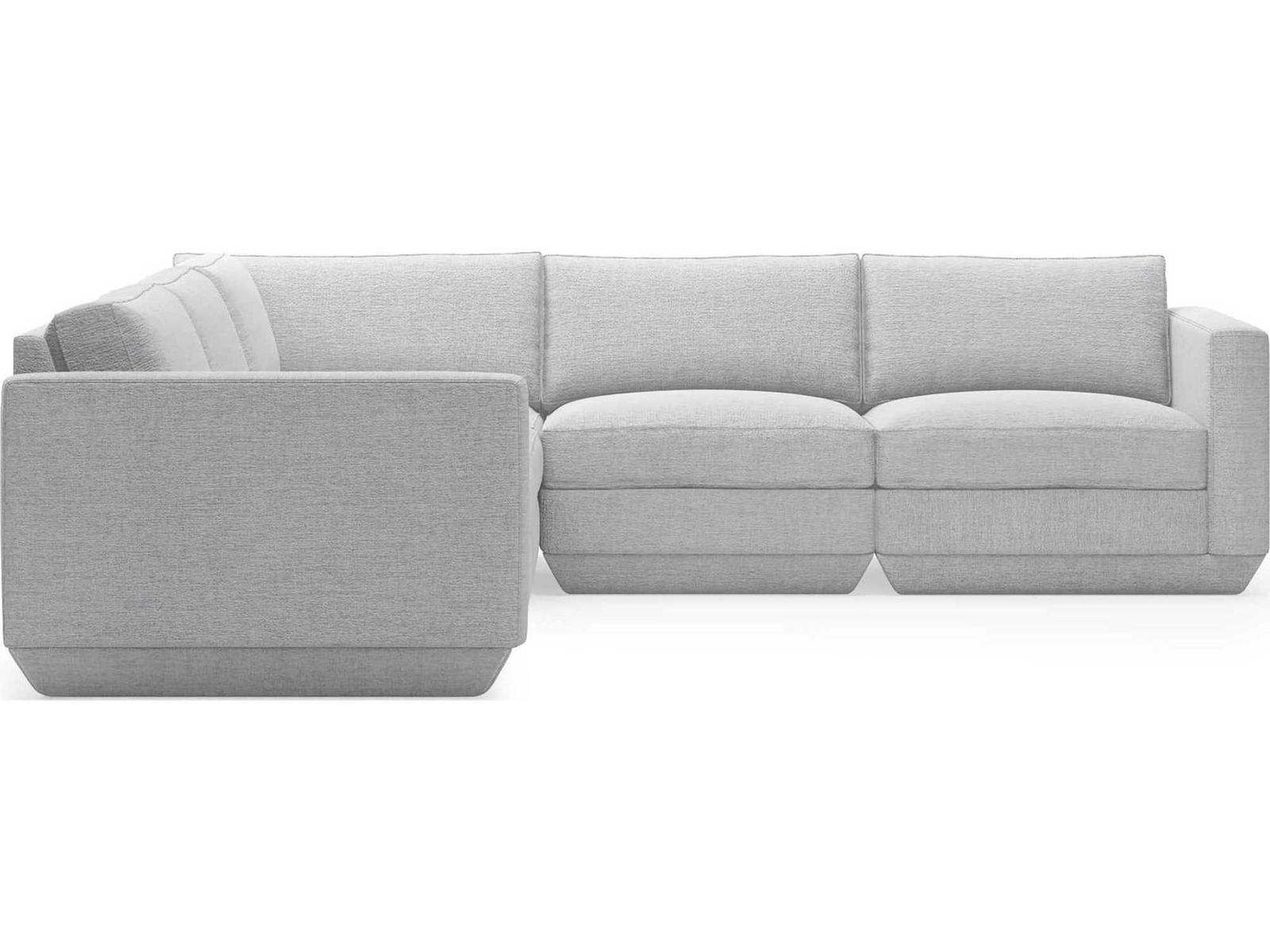 Podium 5-Piece Modular Sectional Sofa in Bayview Silver