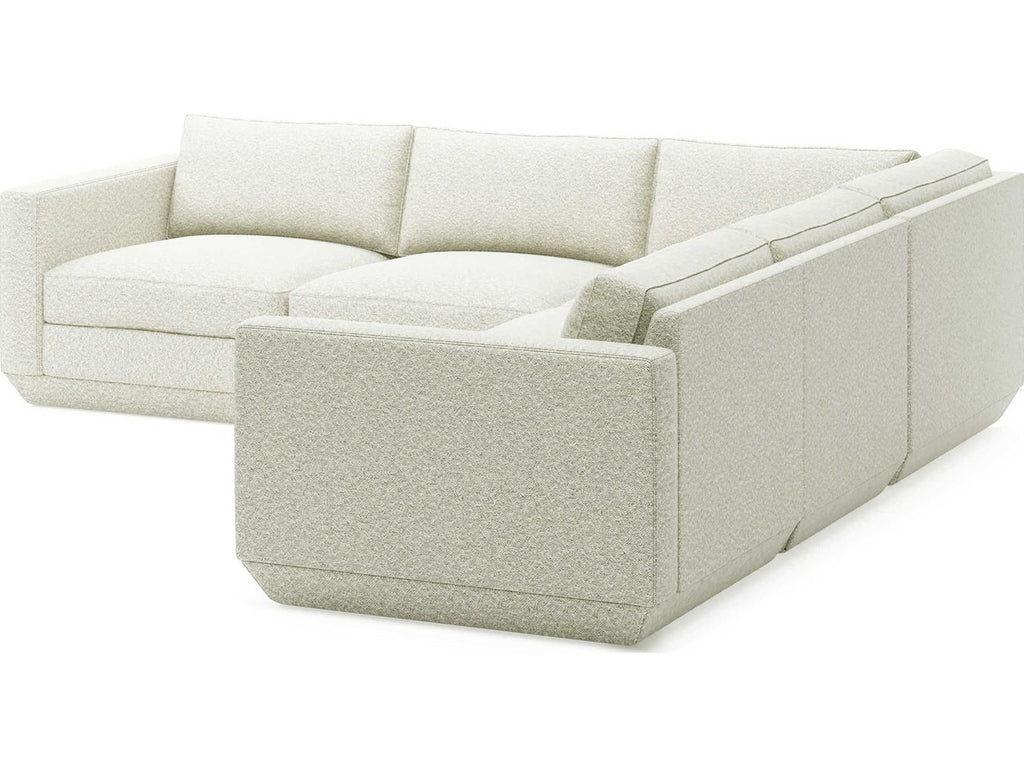 Podium Modular Sectional Sofa in White Cocoon Pearl Fabric