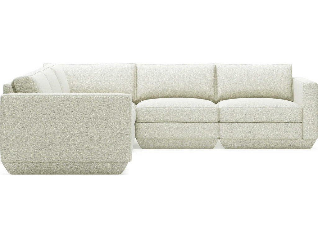 Podium Modular Sectional Sofa in White Cocoon Pearl Fabric