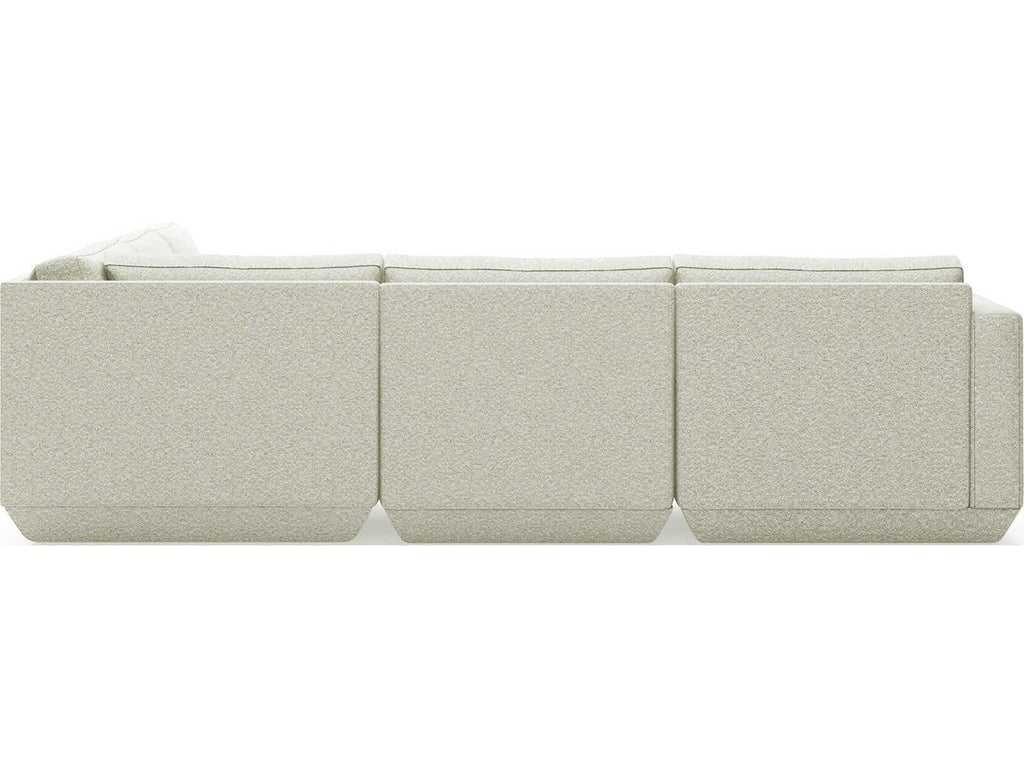 Podium Modular Sectional Sofa in White Cocoon Pearl Fabric