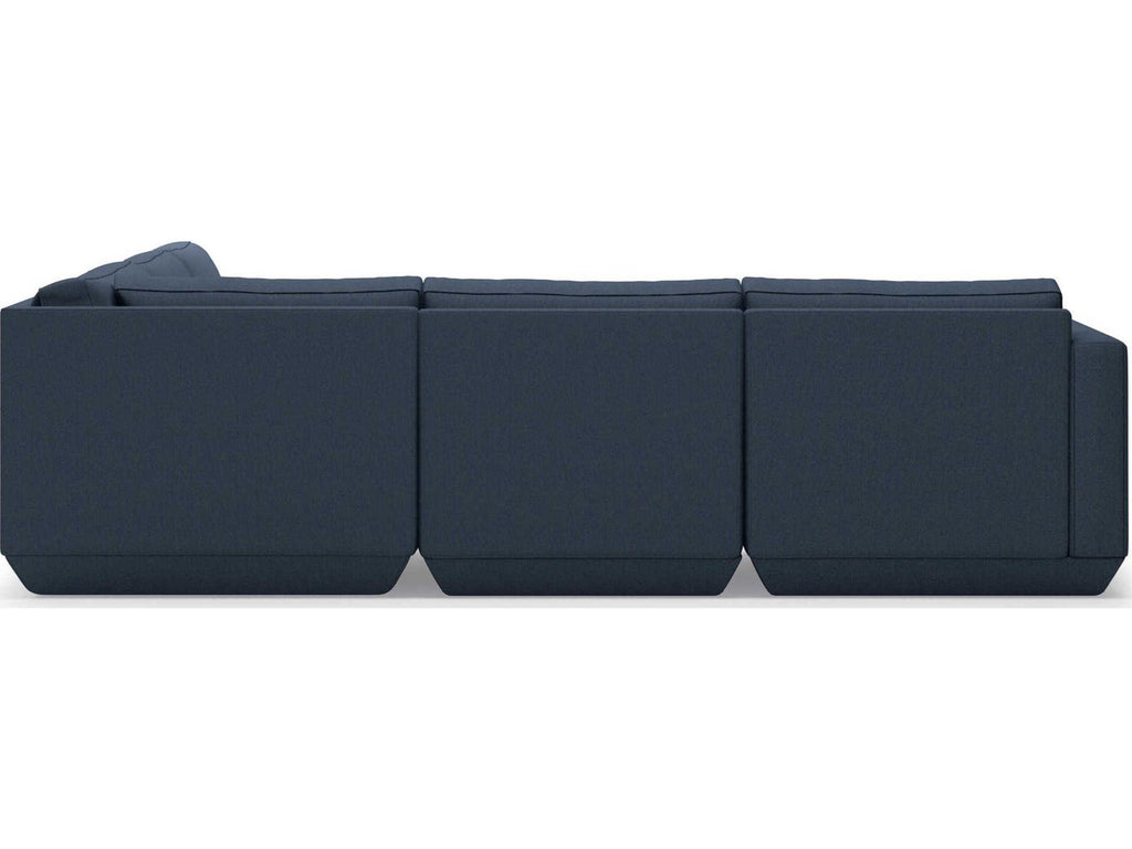 Podium 5-Piece Modular Upholstered Sectional Sofa in Hannah Navy