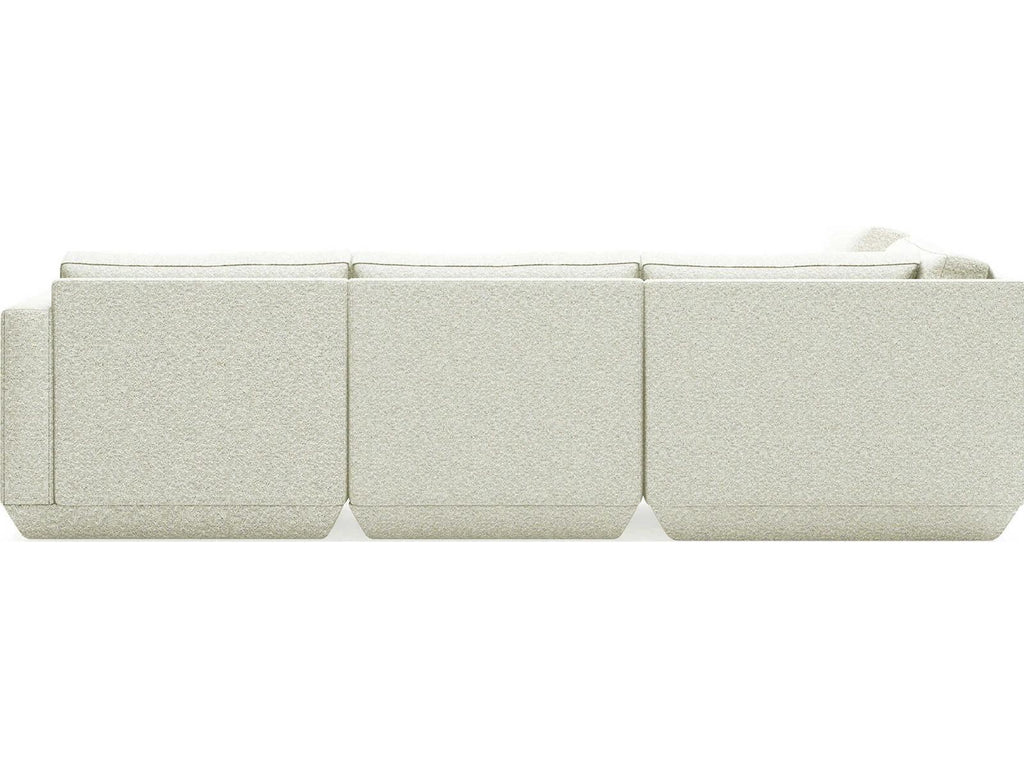 Podium 5-Piece Modular Sectional Sofa in White COPFOS Fabric Left Facing