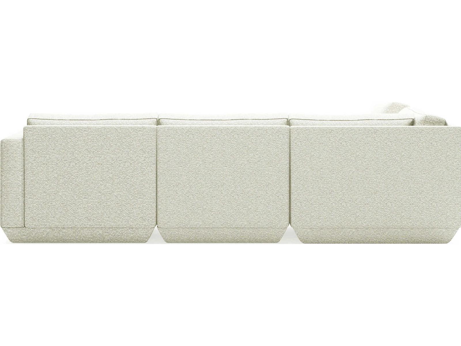 Podium 5-Piece Modular Sectional Sofa in White COPFOS Fabric Left Facing