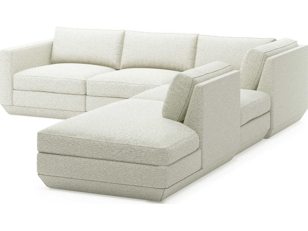 Podium 5-Piece Modular Right Facing Performance Fabric Sectional in White