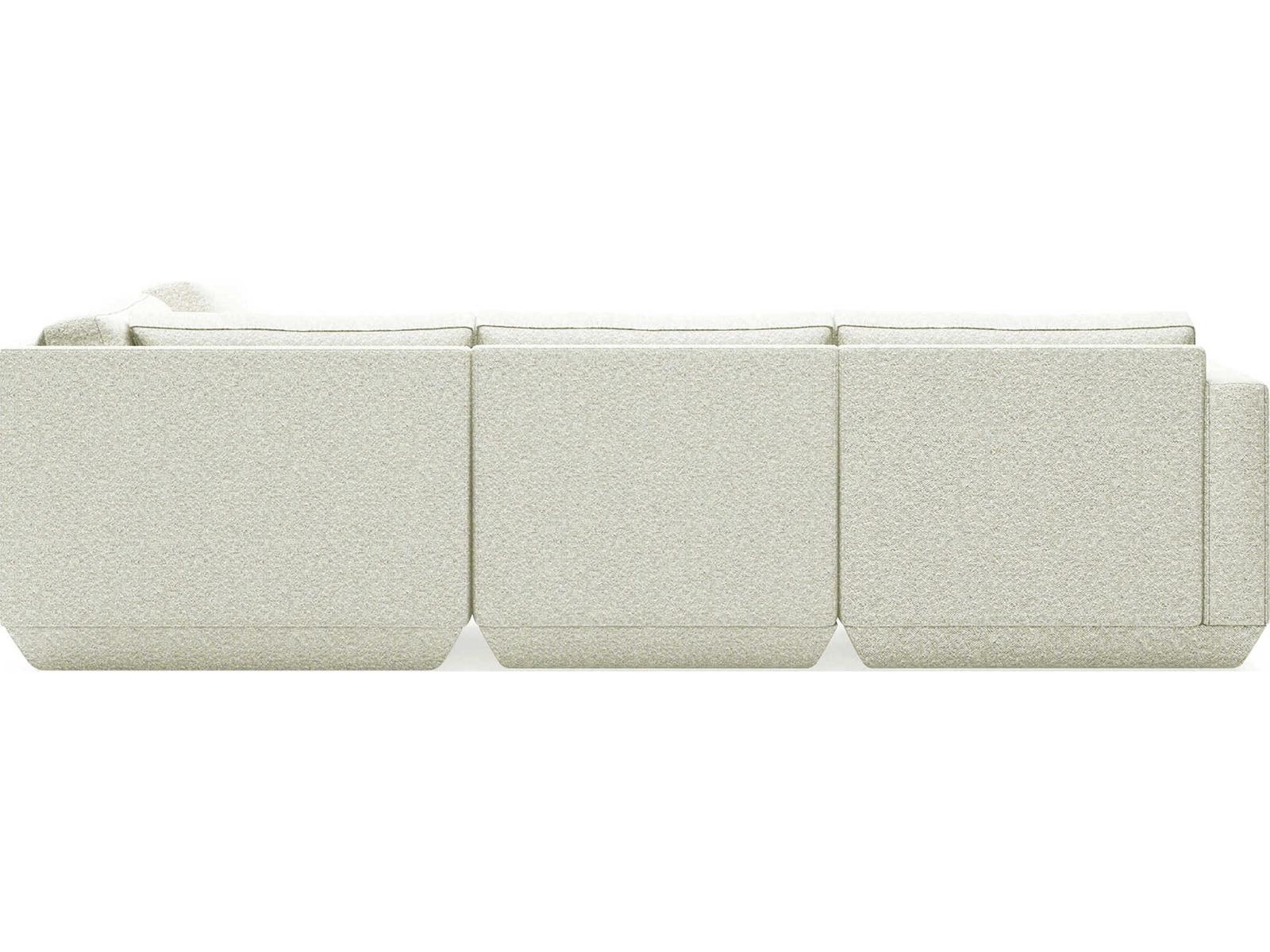 Podium 5-Piece Modular Right Facing Performance Fabric Sectional in White