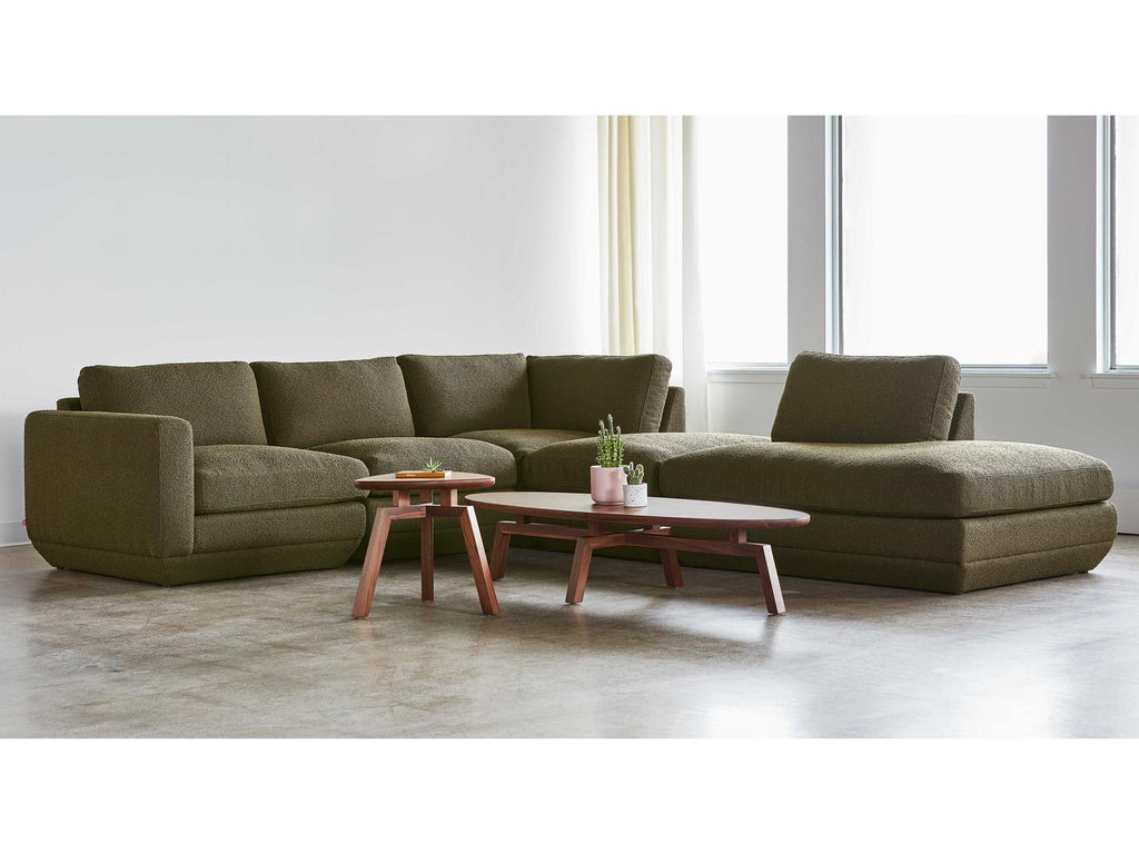 Podium 5-Piece Modular Upholstered Sectional Sofa in Podium Green