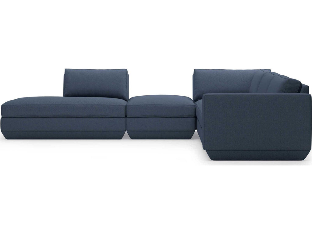 Podium 5-Piece Modular Hanson Navy Fabric Sectional