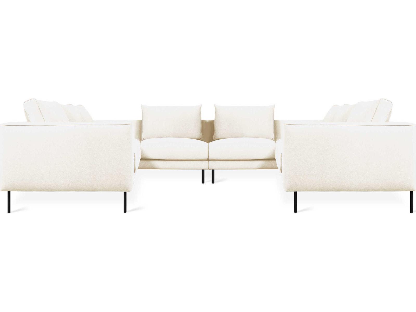 Renfrew Upholstered Sectional Sofa in Black Fabric