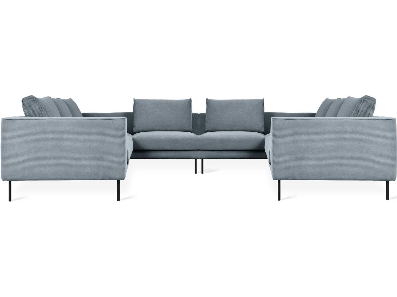 Renfrew Upholstered Sectional Sofa in Mersey Skyline Black