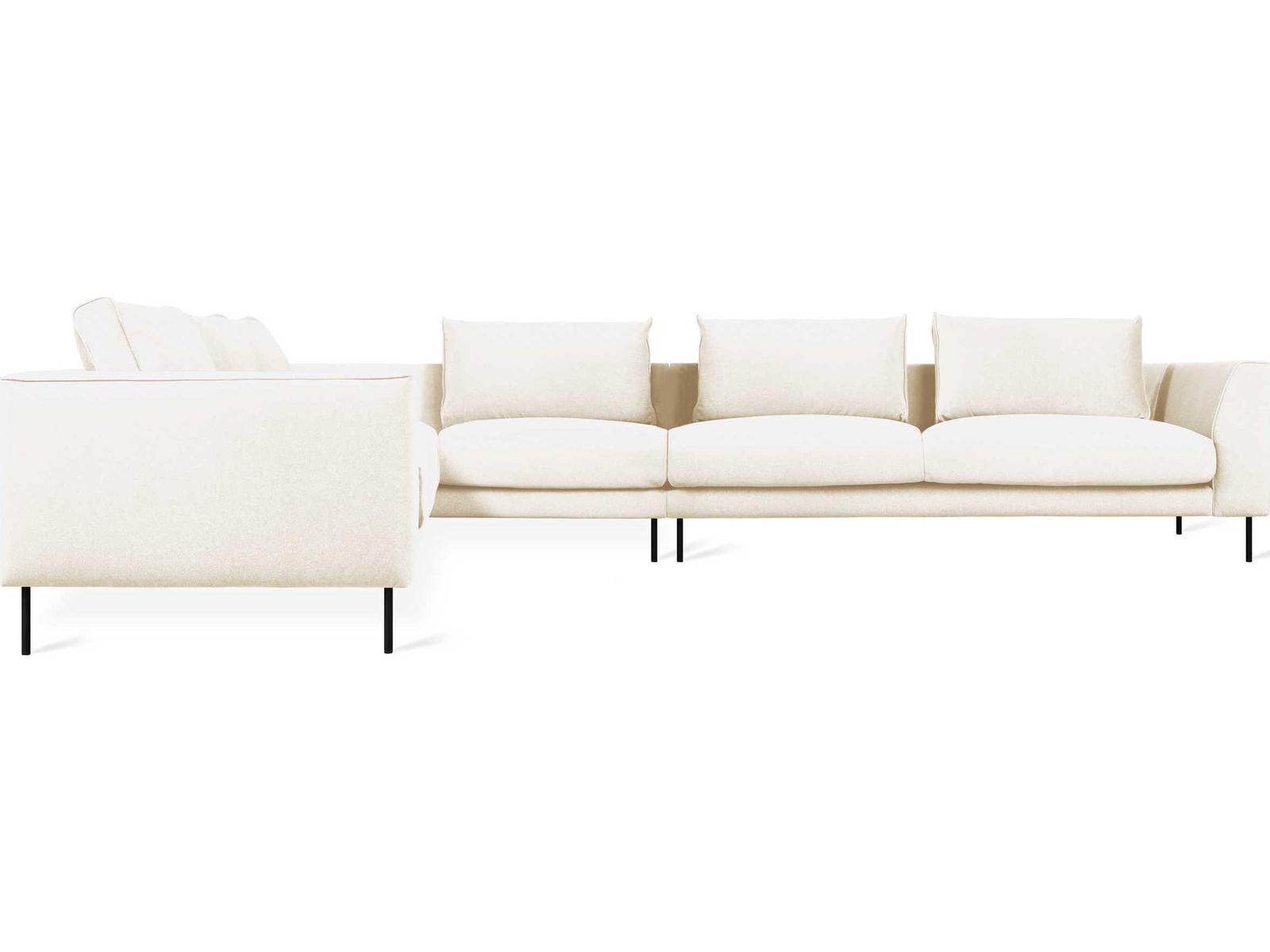 Renfrew Left-Facing Sectional Sofa in Black Upholstery